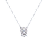 Asfour Crystal Chain Necklace With Decorative Round Pendant In 925 Sterling Silver-ND0410